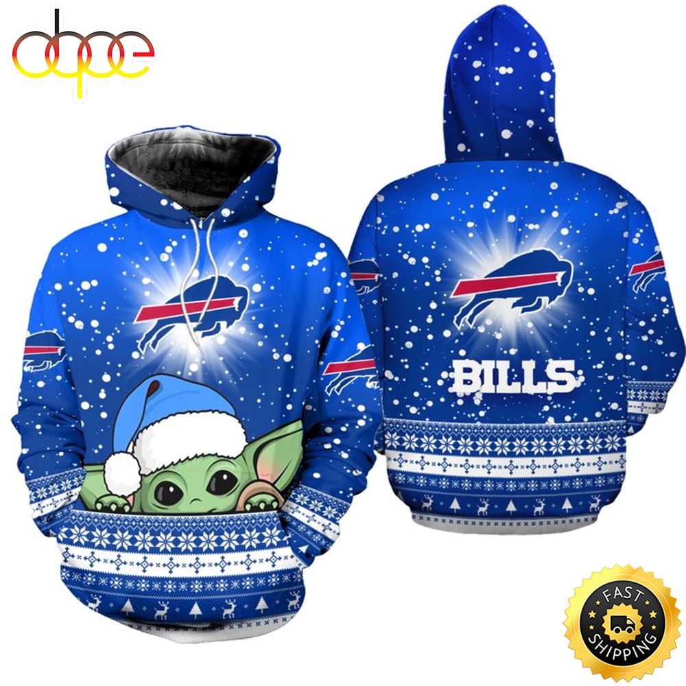 Buffalo Bills Christmas Yoda Football NFL All Over Print Hoodie Shirt