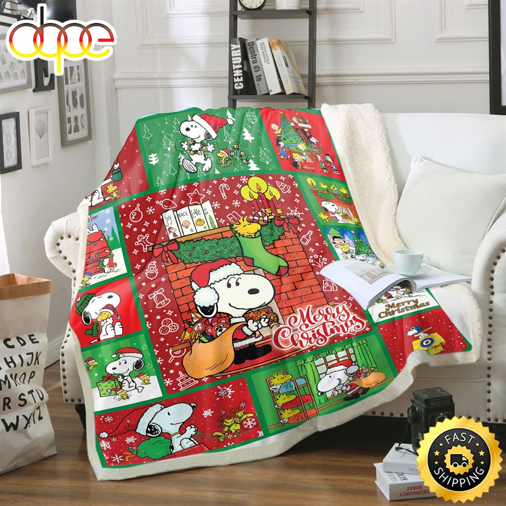 Cartoon Snoopy Christmas Fan Made All Season 3D Snoopy Blanket Christmas
