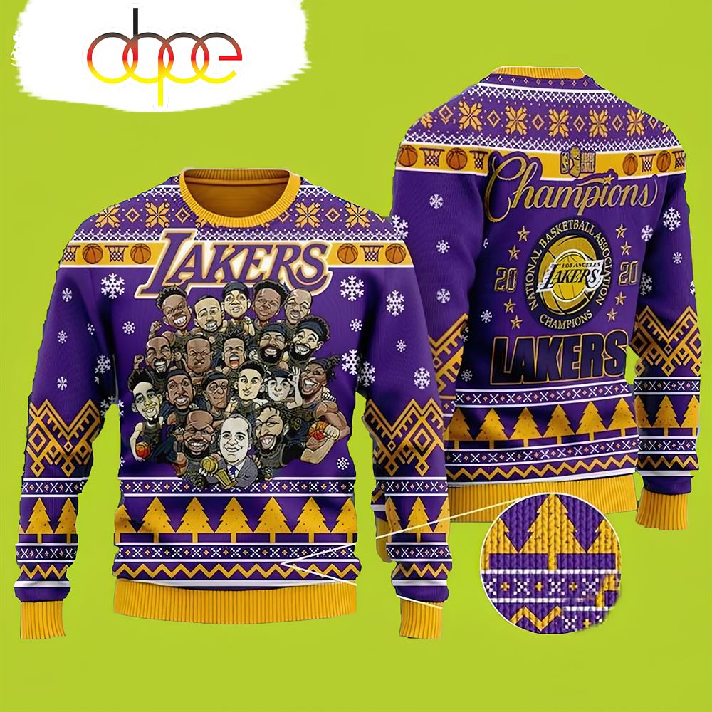 Chibi Los Angeles Lakers Champions For Unisex Lakers Christmas Sweater