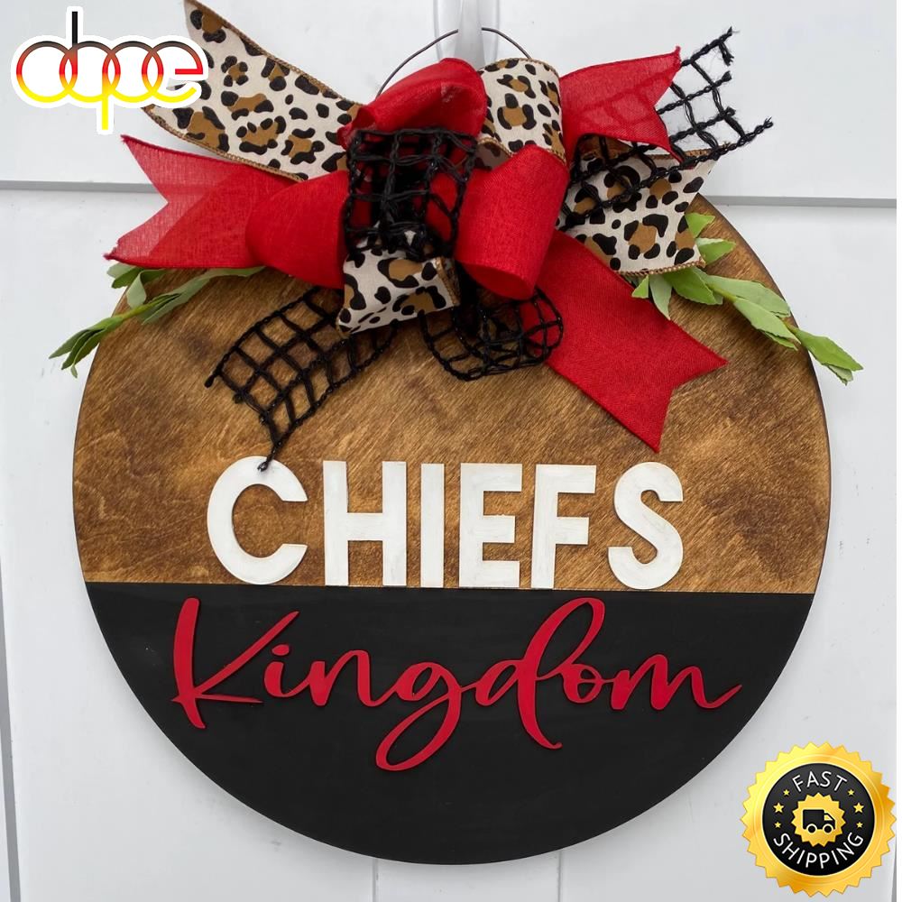 Chiefs Kingdom Kansas City Chiefs NFL Christmas Round Sign