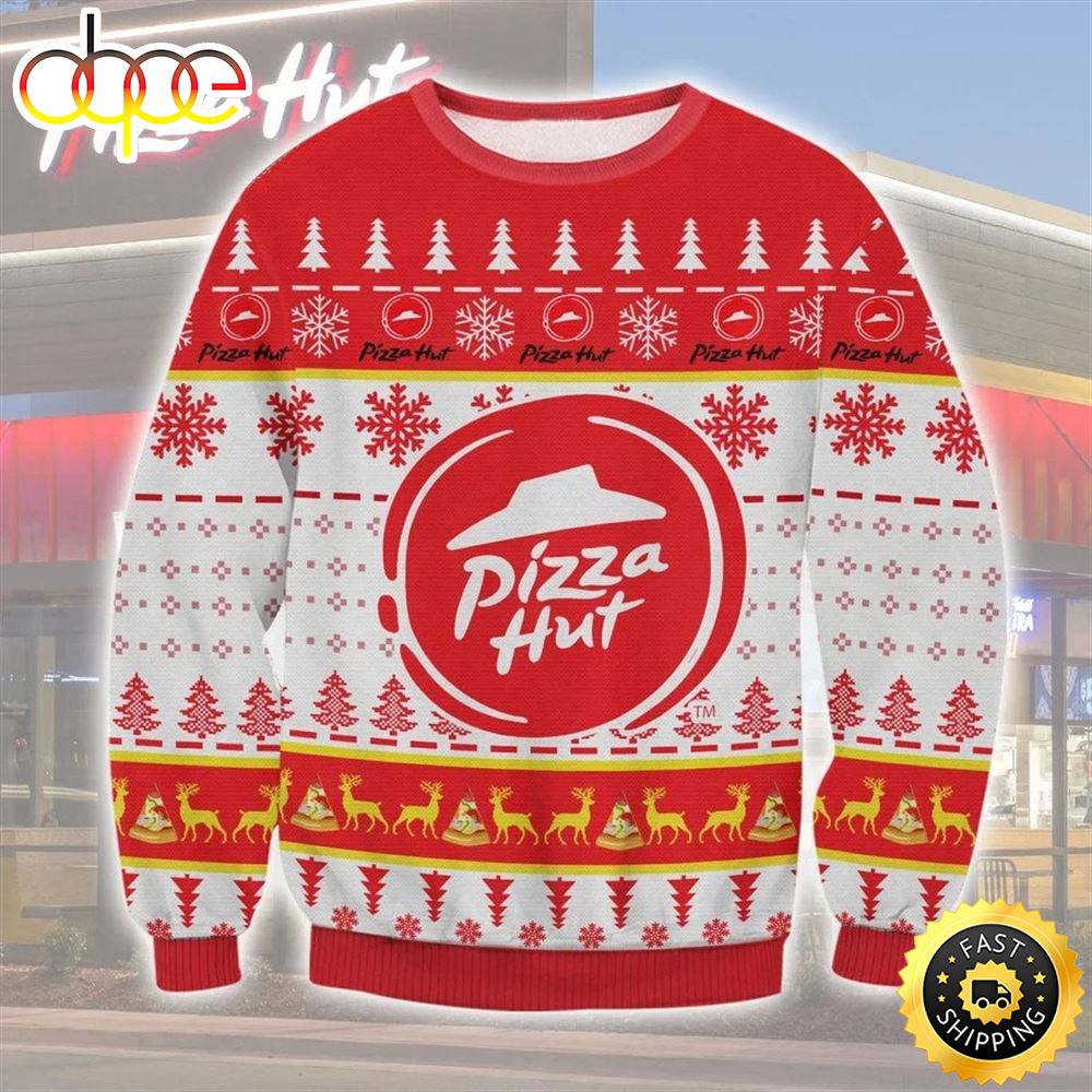 Christmas Pizza Hut Ugly Sweater 1
