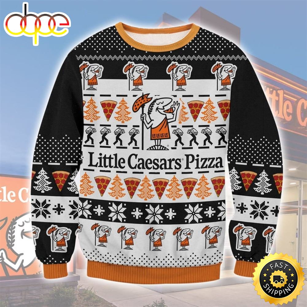 Christmas Pizza Little Caesars Ugly Sweater 1
