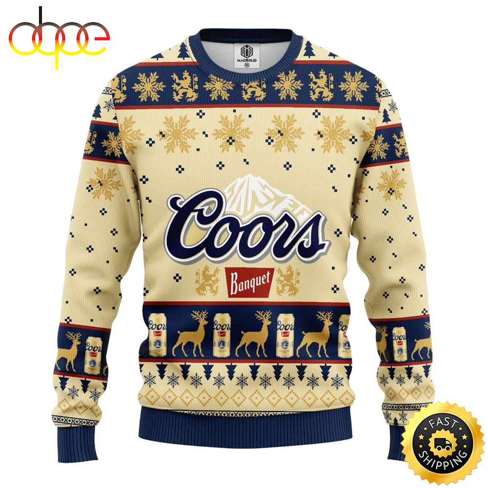 Coors Light Beer Blue Lover Christmas Gift Ugly Sweater - Jolly Family Gifts