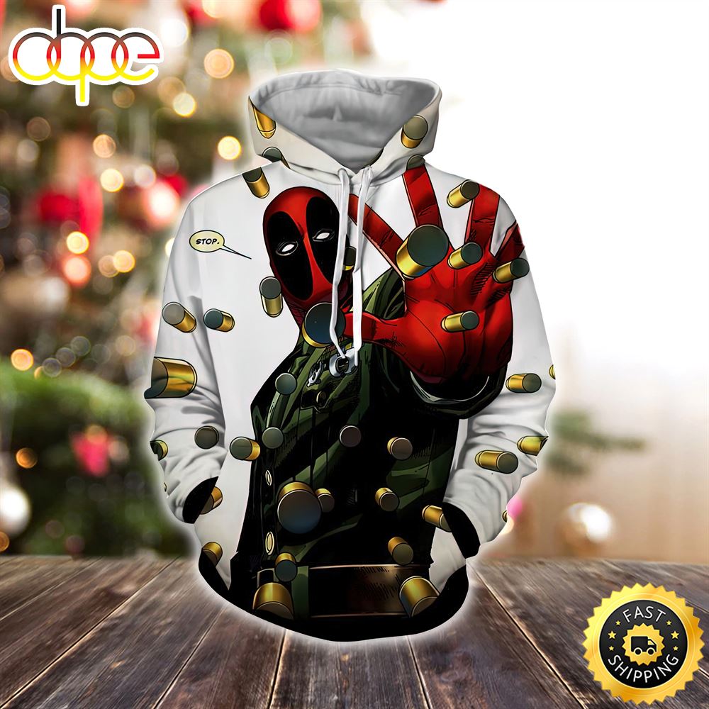 Deadpool Stopping Bullets Dope Design Marvel Christmas All Over Print Shirt