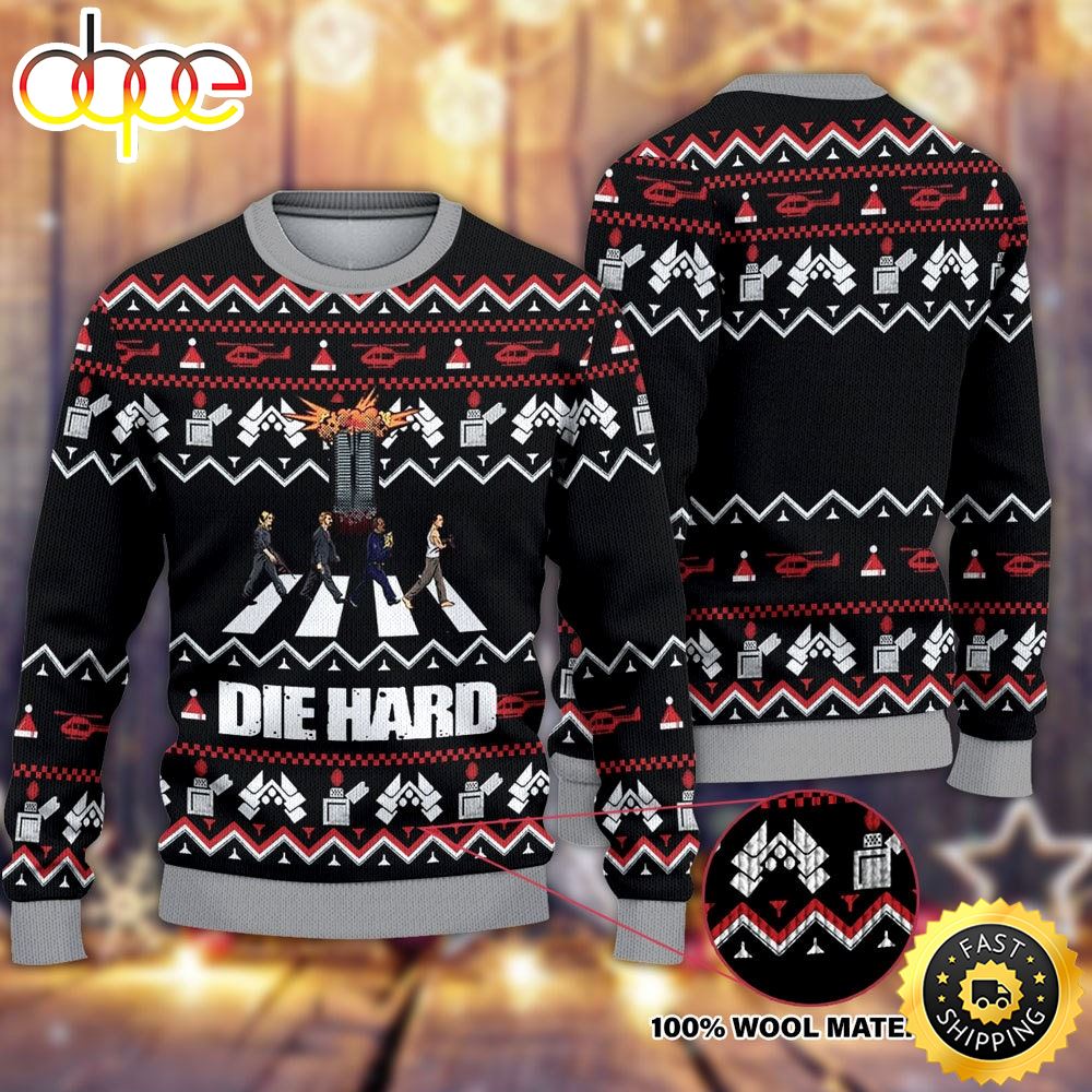Die Hard Aber Road Ugly Christmas Sweater 1