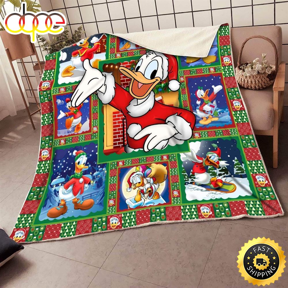 Disney Christmas Donald Duck Funny Disney Christmas Blanket