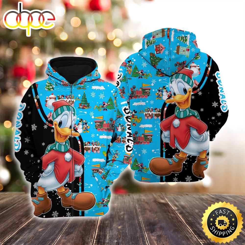Donald Duck Christmas Disney Christmas Hoodie All Over Print Shirts