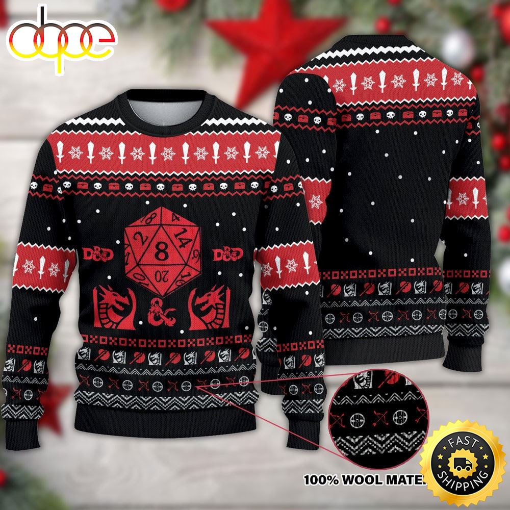 Dragon Ugly Christmas Sweater Unisex Knit Wool 1