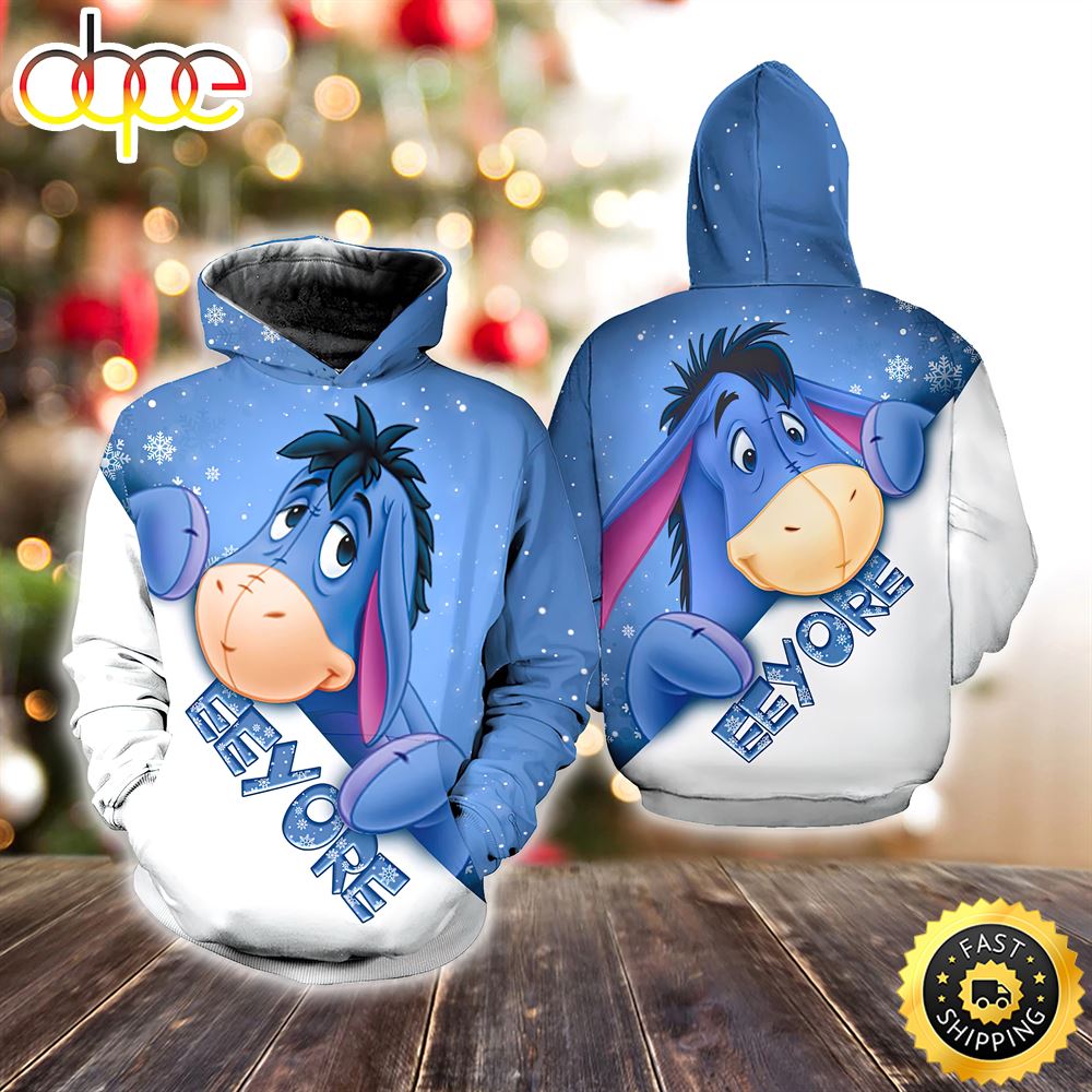 Eeyore Donkey Christmas Disney Christmas Hoodie All Over Print Shirts