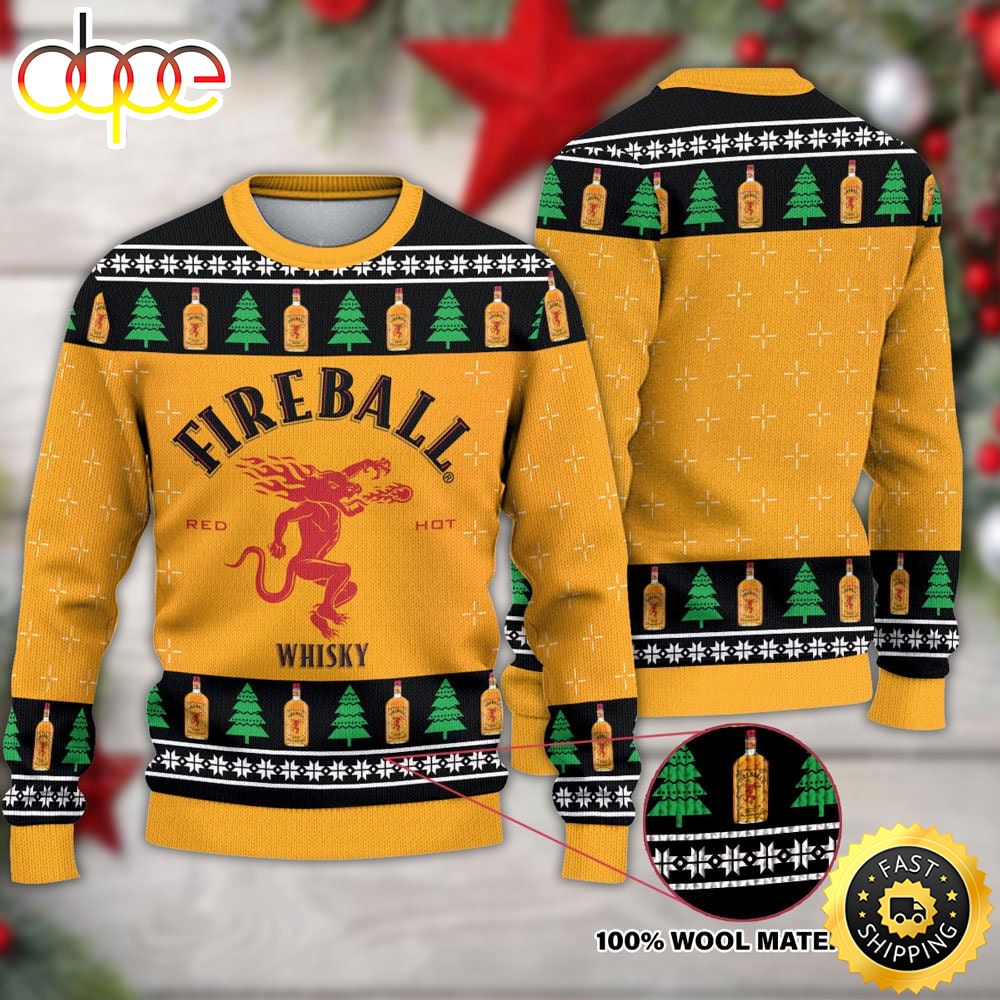 Firebal Whiskey Ugly Christmas Sweater 1