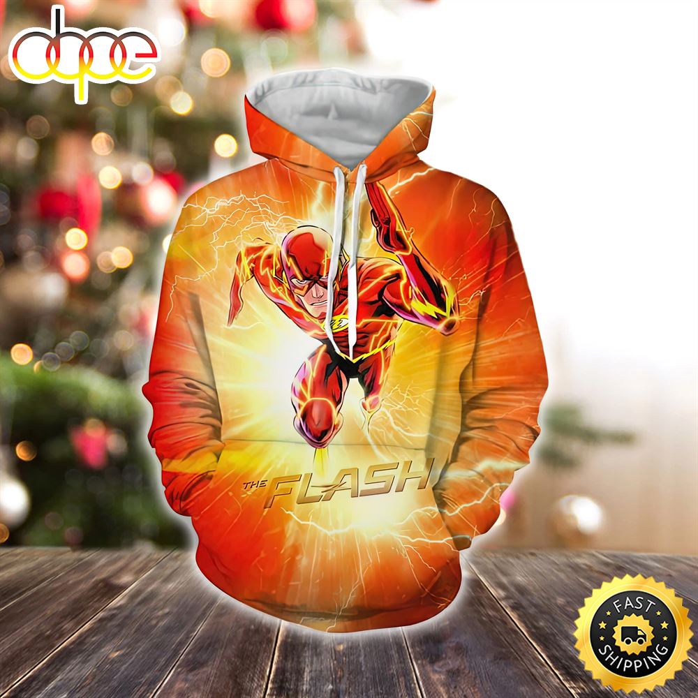 Flash The Fastest Man Alive Cartoon Design Orange Marvel Christmas All Over Print Shirt