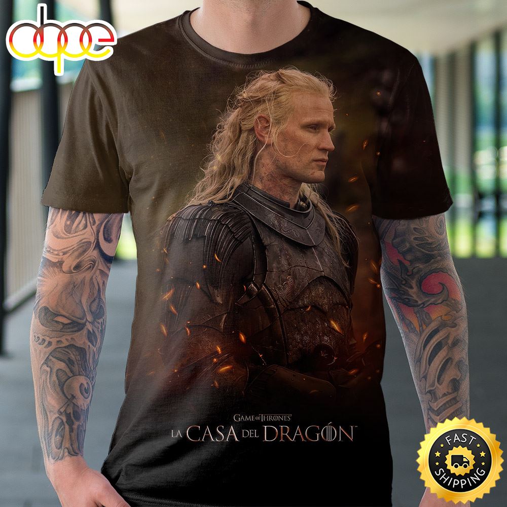 Game Of Thrones House Of The Dragon T Shirt Poster Prince Daemon Targaryen 3D All Over Print