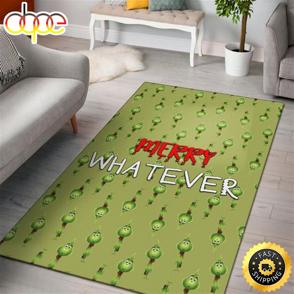 Grinch Patterns Funny Xmas Merry Whatever Little Grinch Christmas Rug