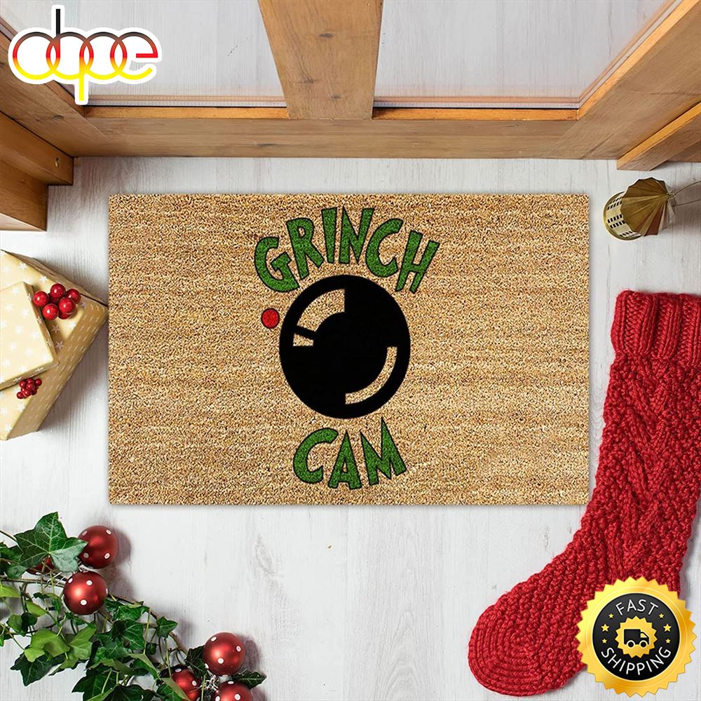 Grinch Cam Christmas Area Rug Grinch Doormat