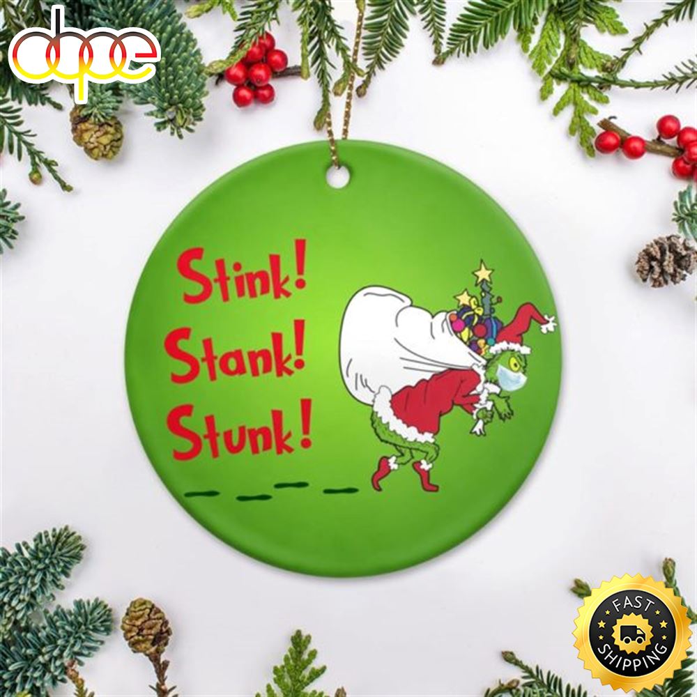 Grinch Hand Christmas Stink Stank Stunk Grinch Arm Holding Ornament