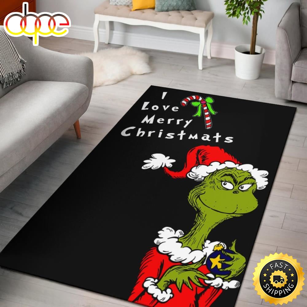 Grinch Love Merry Christmats Candy Cane And Bomb Grinch Area Rug