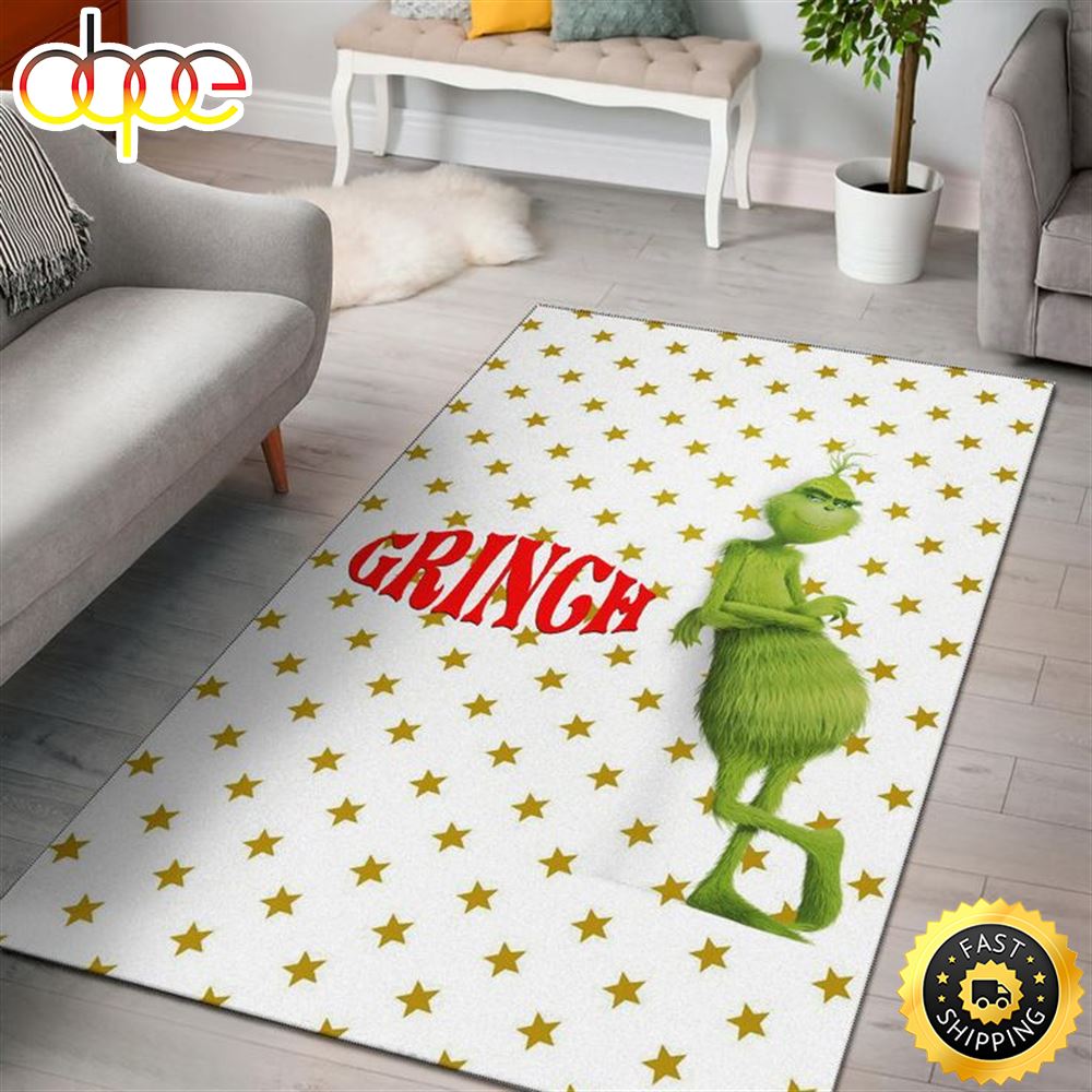 Grinch Smiling 2022 Christmas Grinch Area Rug