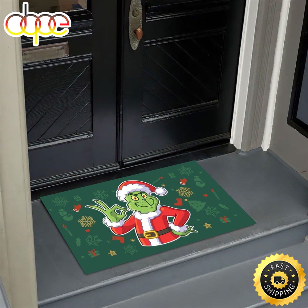 Grinchs Mat Fun Decoration Christmas Welcome Doormat