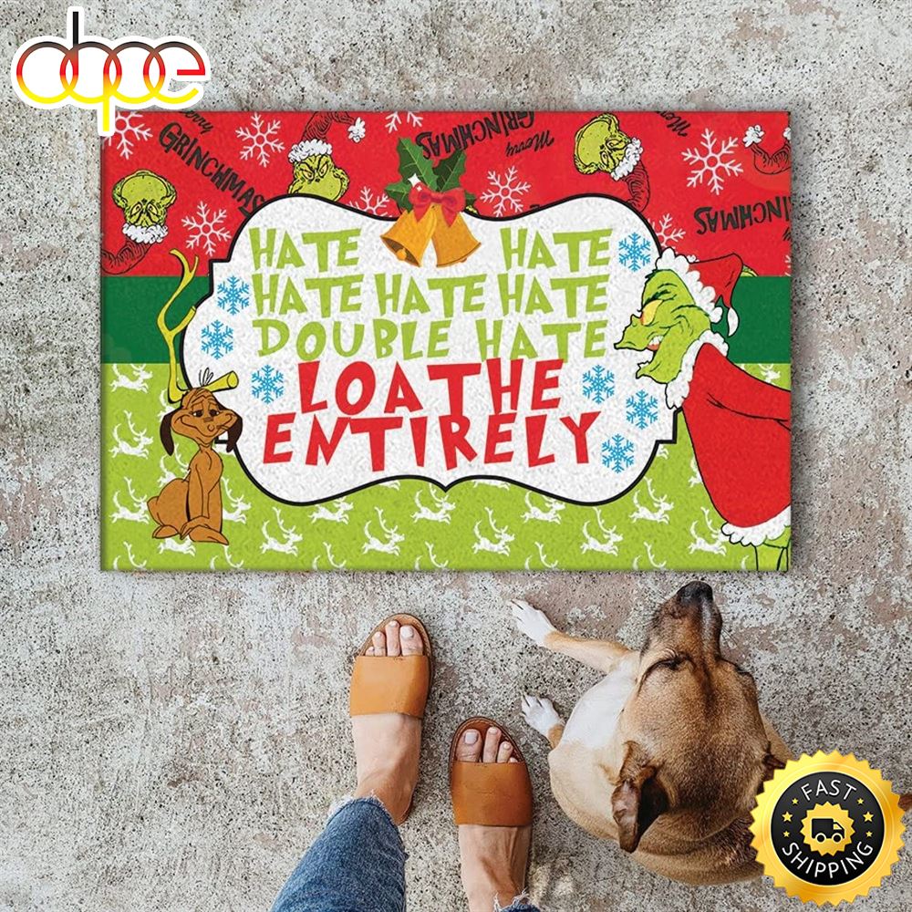 Hate Hate Hate Loathe Entirely Christmas Rug The Grinch Doormat