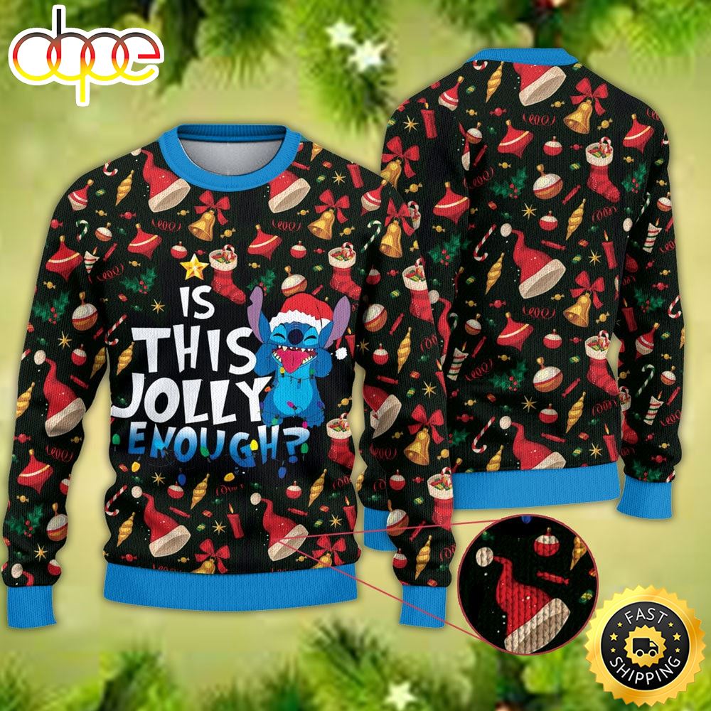 Have A Holly Jolly Christmas Stitch Ugly Sweater 1
