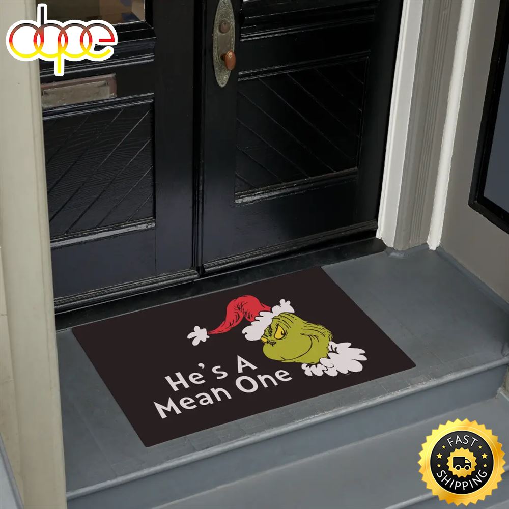Hes A Mean One Doormat Grinch Christmas 2022 Rug