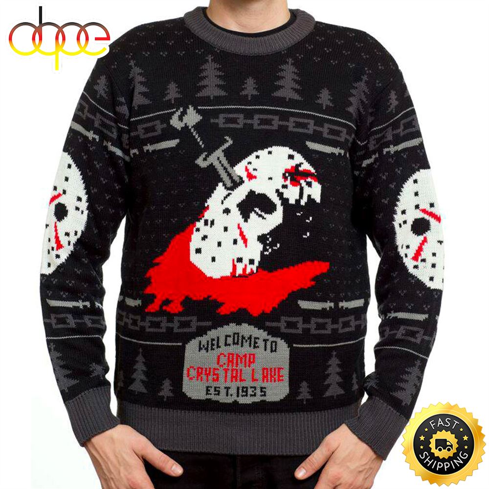 Horror Movie Gift Jason Voorhees Friday The 13th Xmas Ugly Christmas Sweater 1