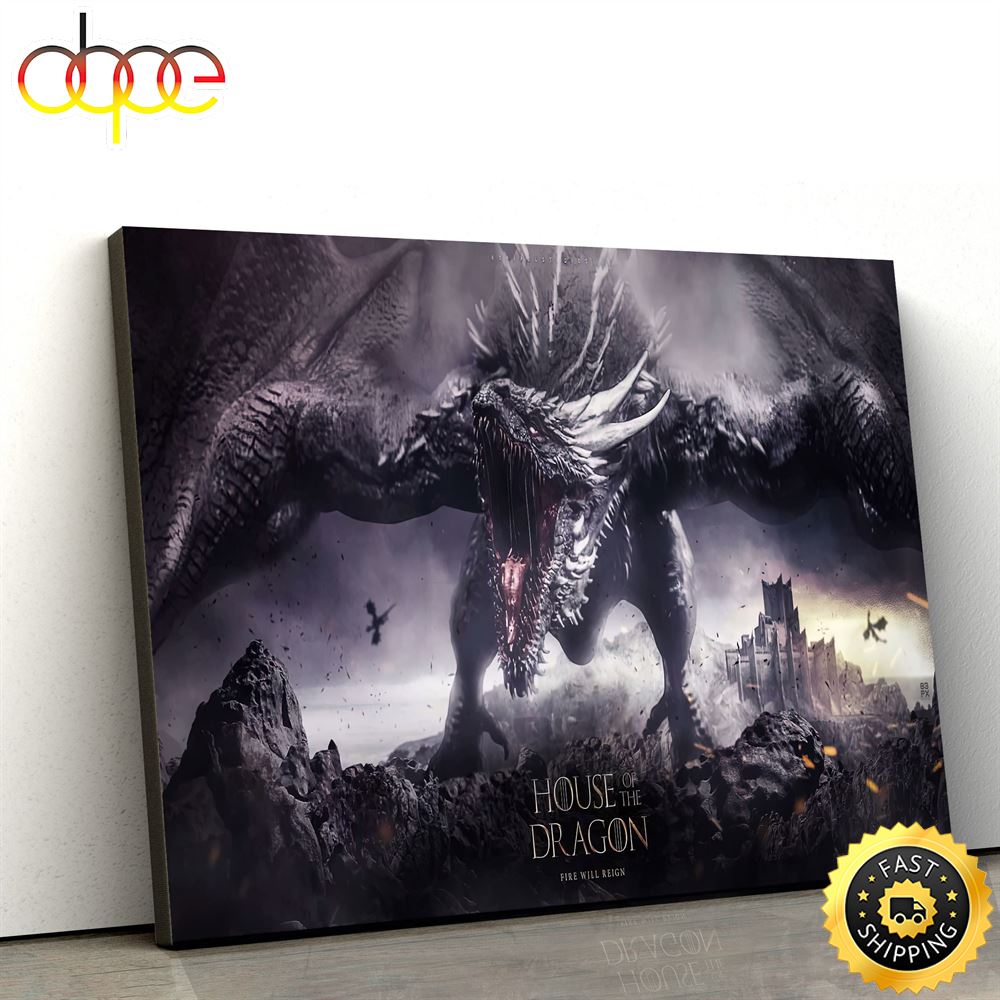 House Of The Dragon Balerion The Black Dread Wallpaper Poster Canvas