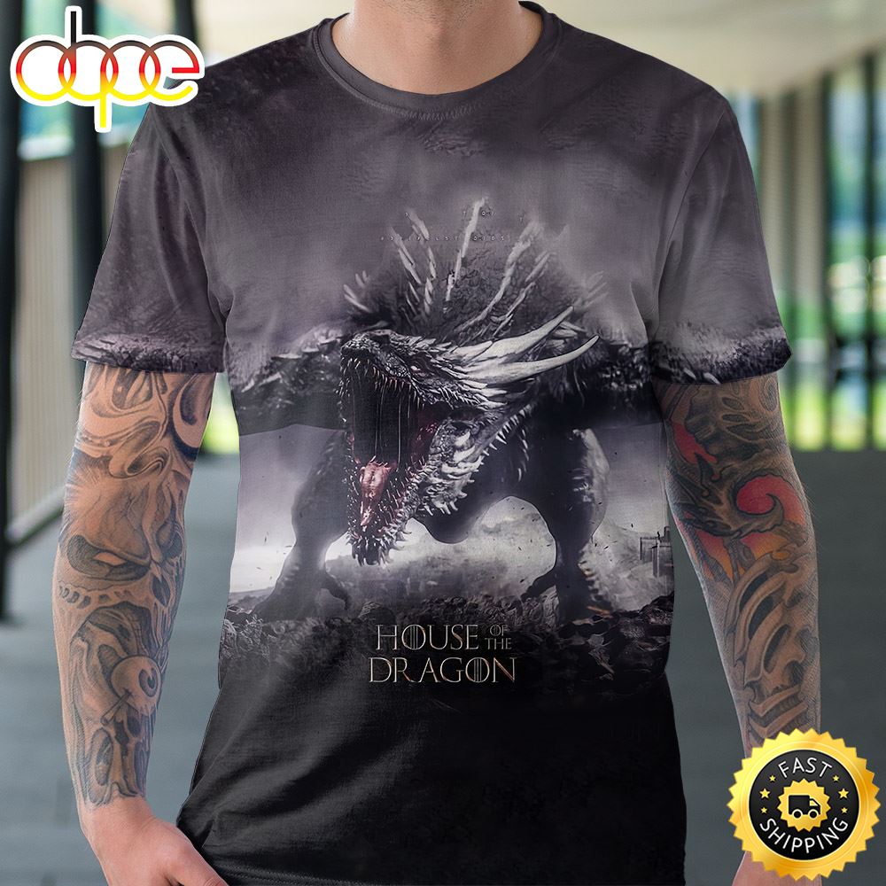 House Of The Dragon T Shirt Balerion The Black Dread 3D All Over Print