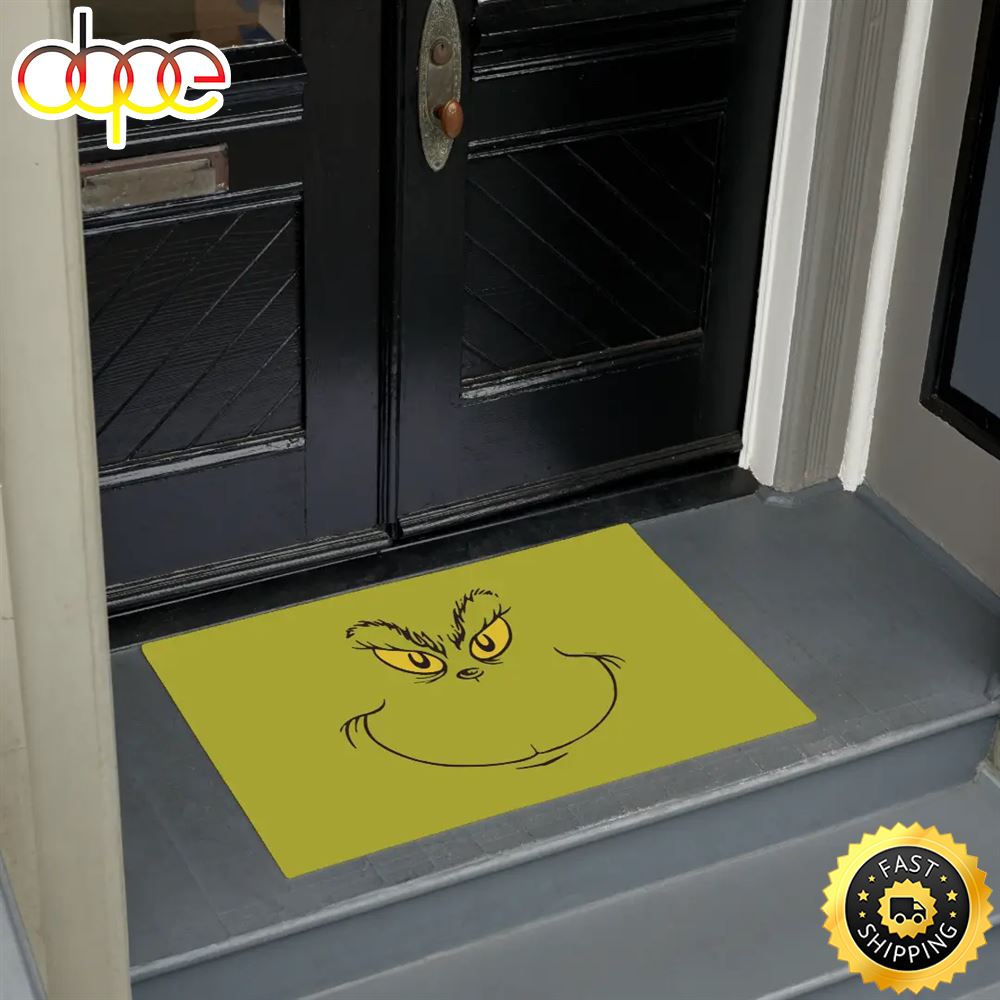 How The Grinch Stole Christmas Face Doormat Outdoor Rug