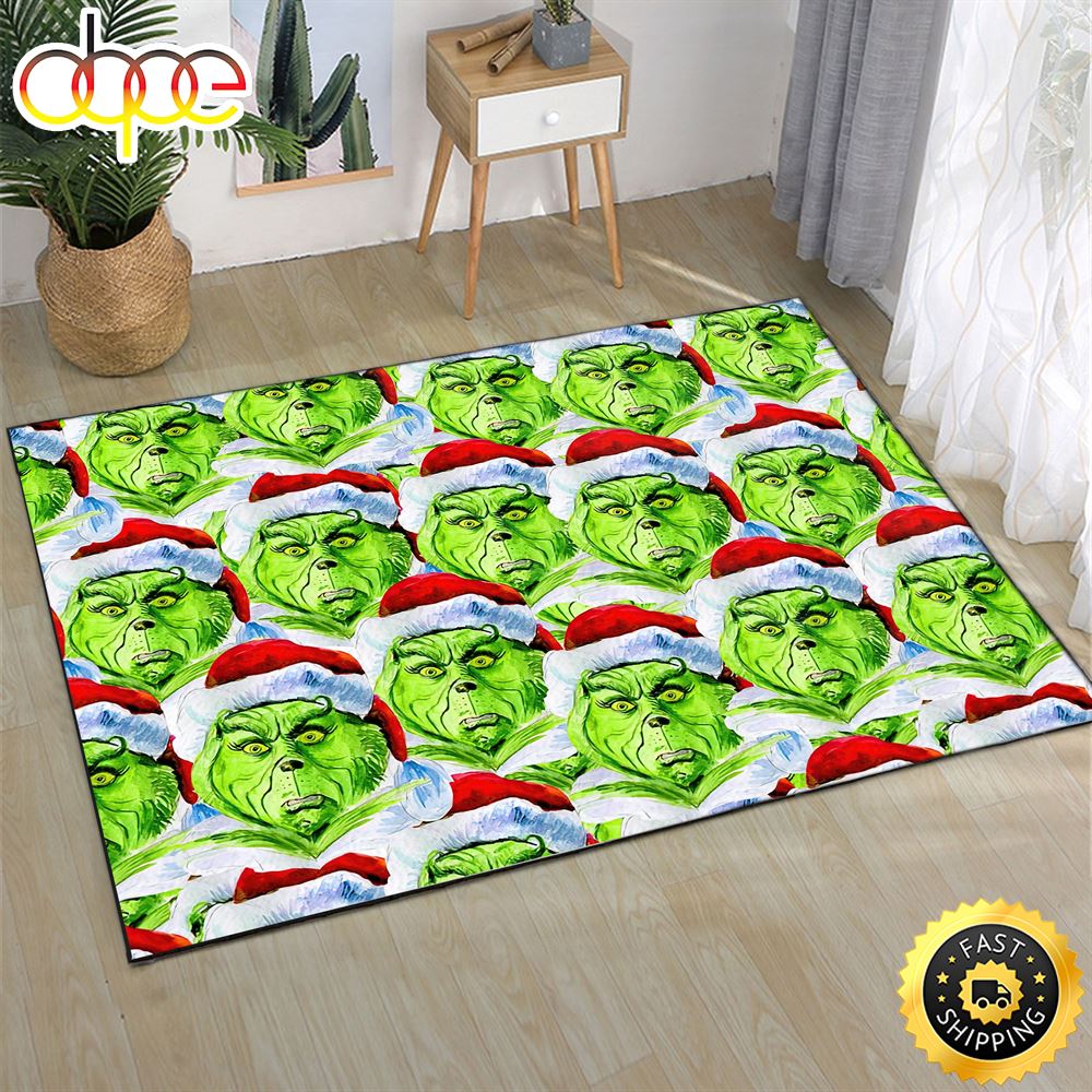 How The Grinch Stole Christmas Grinch Fabric Grinch Christmas Rug