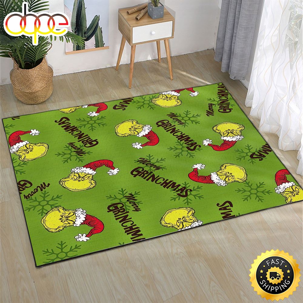 How The Grinch Stole Christmas Green Merry Grinchma Grinch Christmas Rug