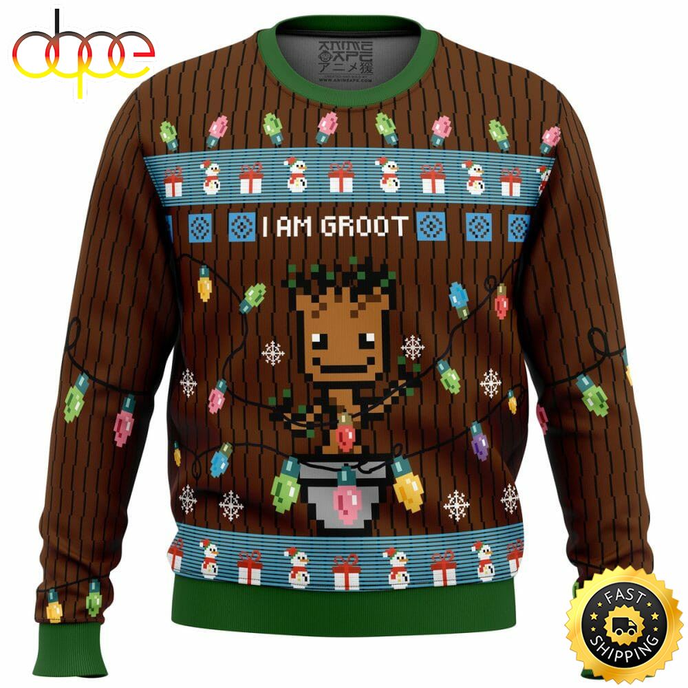 I Am Groot Led Light Marvel Christmas Marvel Christmas Sweater