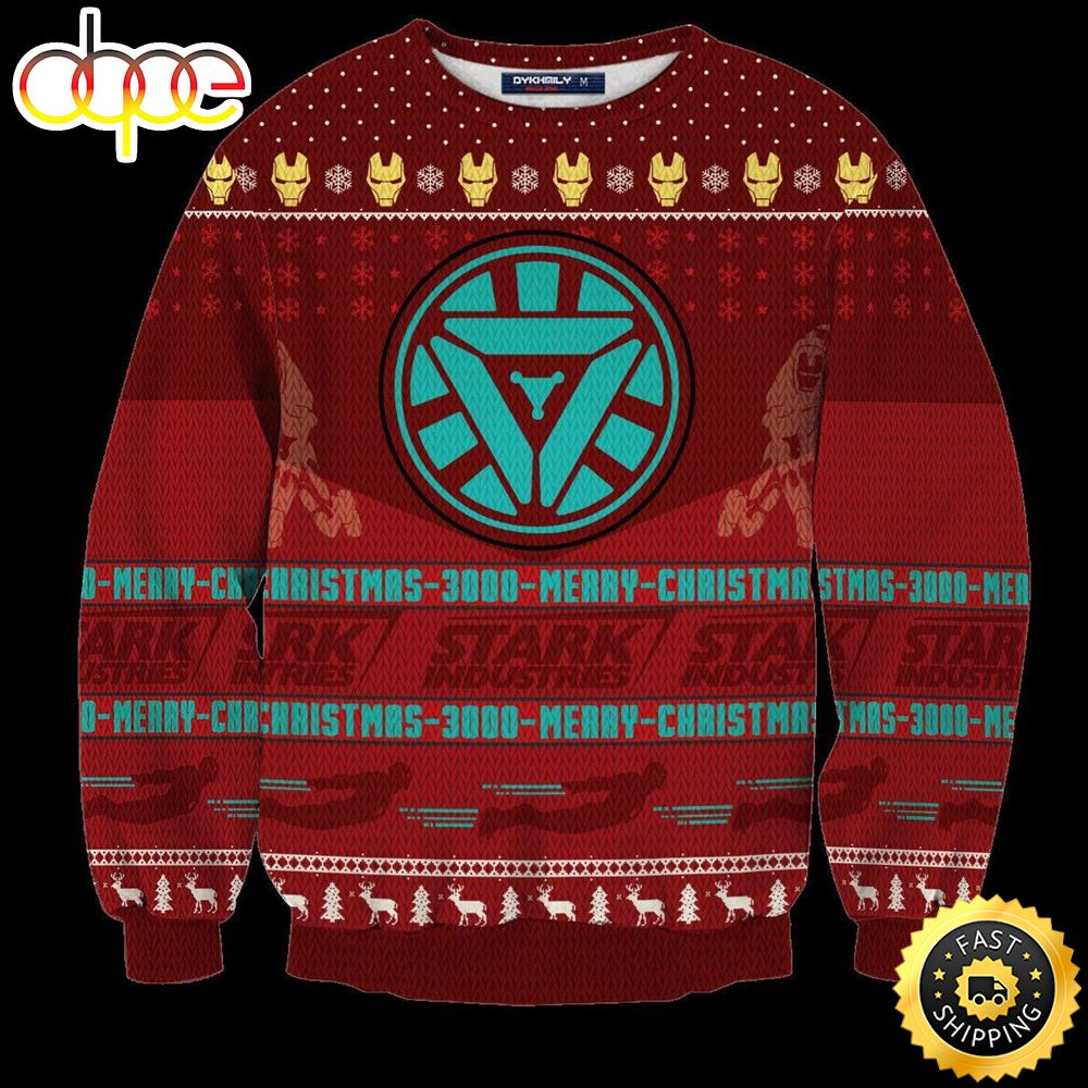 Iron Man Tony Stark Industries Movie 2022 Marvel Christmas Sweater