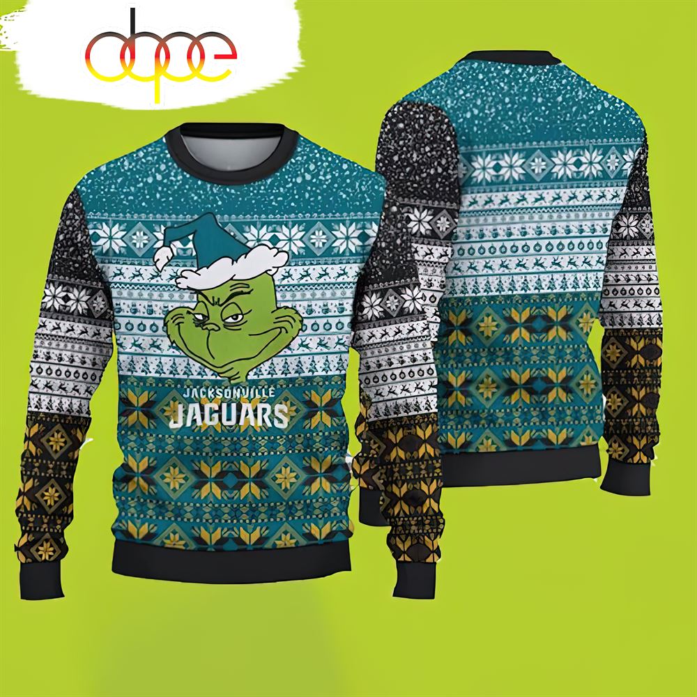Jacksonville Jaguars Christmas Grinch Christmas Sweater Jaguars Christmas Sweater