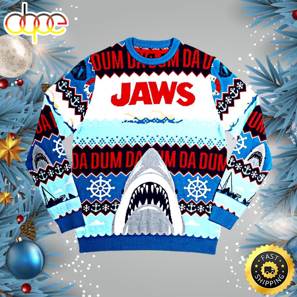 Jaws DA DUM Ugly Christmas Sweater