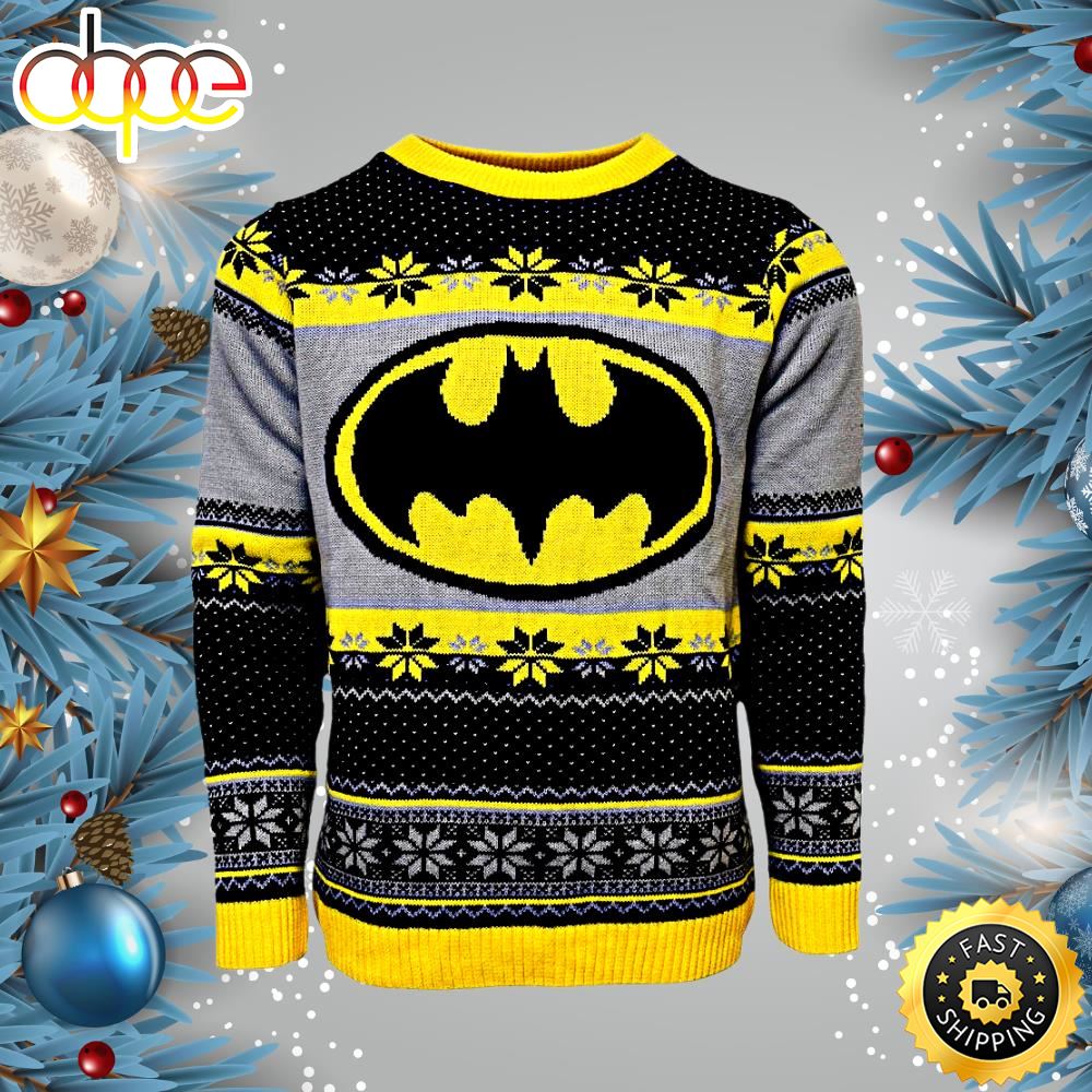 Logo Batman Pattern Ugly Christmas Sweater