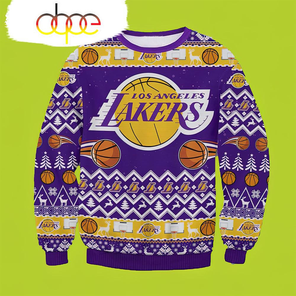 Los Angeles Lakers Footballs Christmas Sweater