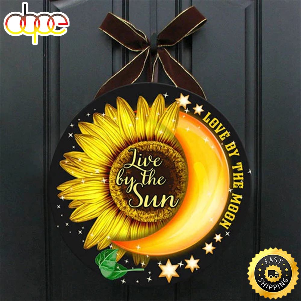 Love Peace Moon Live By The Sun Sunflower Christmas Sign