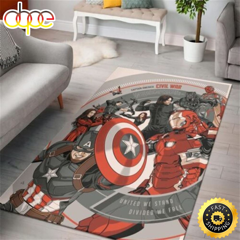 Marvel 2022 United We Stand Divideo We Fall Captain America Marvel Christmas Rug