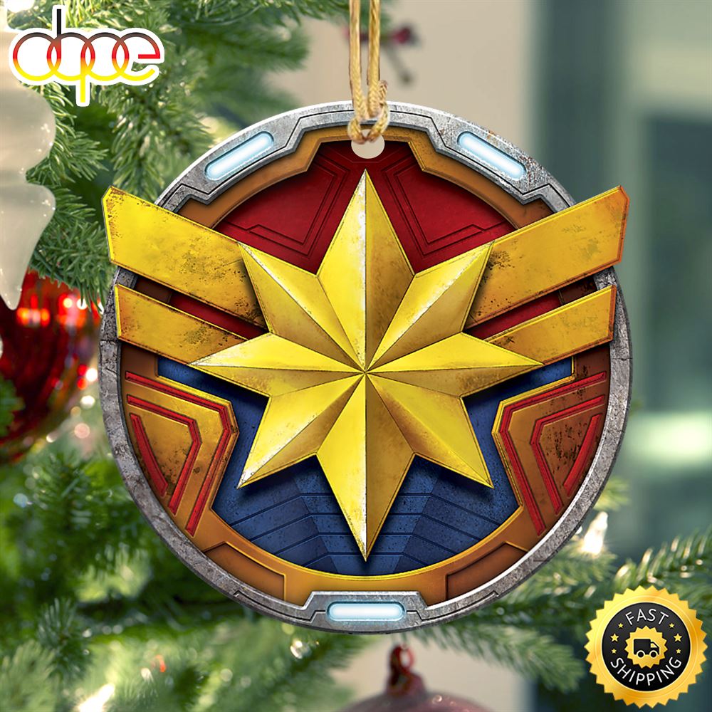 Marvel Avengers Mech Strike Mech Badge Captain Marvel Ornament
