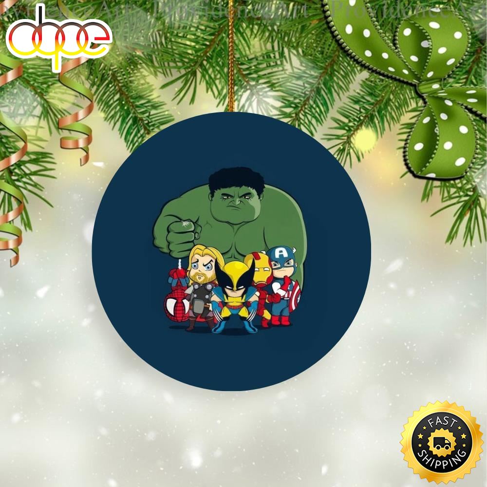 Marvel Cartoon Funny Cute Marvel Christmas Tree Ornament