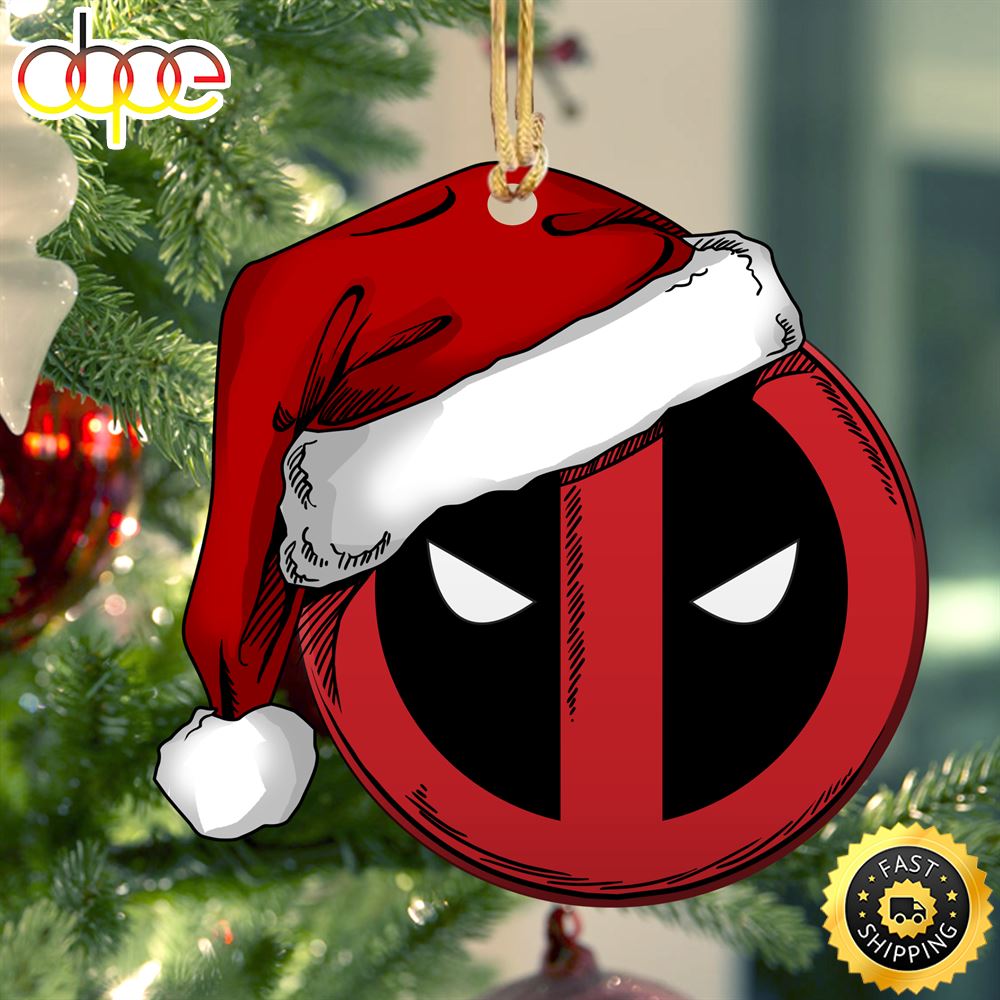 Marvel Deadpool Icon Santa Hat Marvel Christmas Ornaments