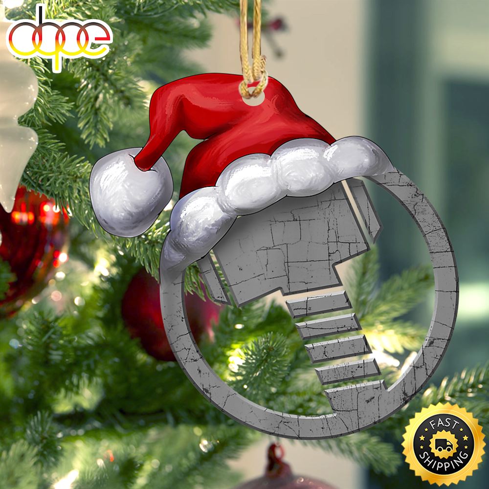Marvel Thor Hammer Icon Santa Hat Christmas Graphic Marvel Christmas Ornaments