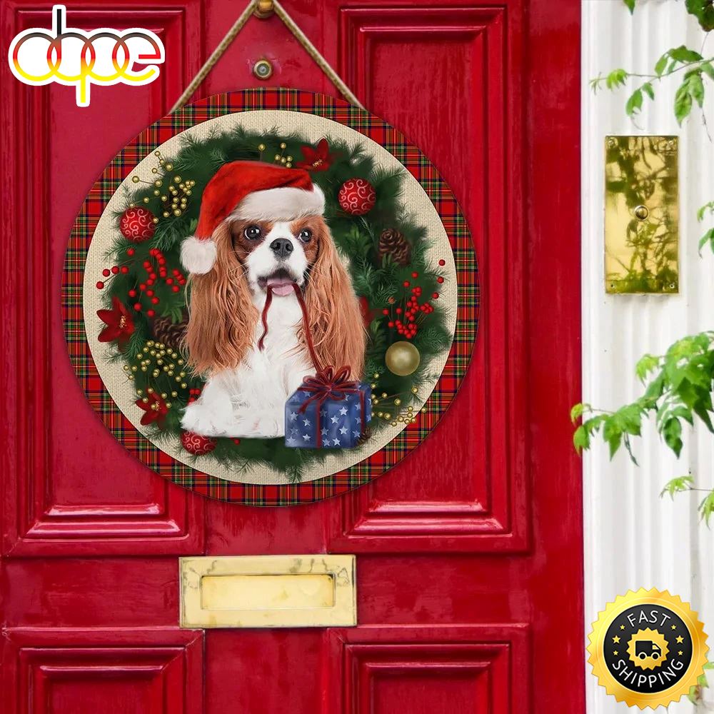 Merry Christmas Cavalier King Charles Spaniel Dog Christmas Sign