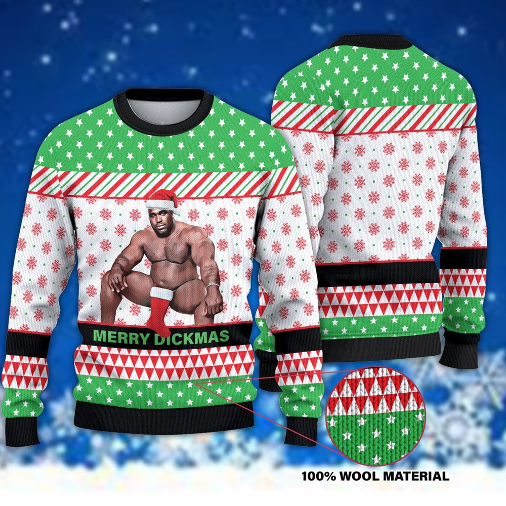 Merry Christmas Dickmas Ugly Sweater 1