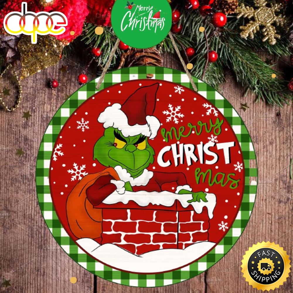 Merry Christmas Grinch 2022 Santa Claus Grinch Merry Christmas Sign