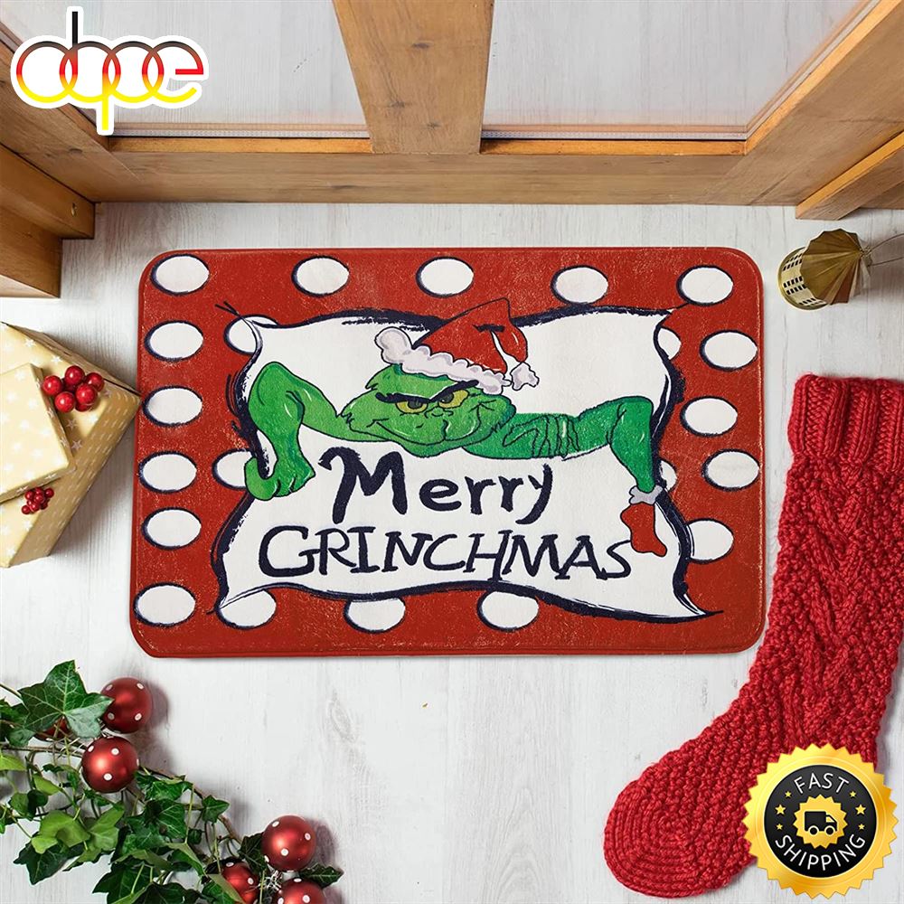 Merry Grinchmas Christmas Small Area Rug Grinch Doormat