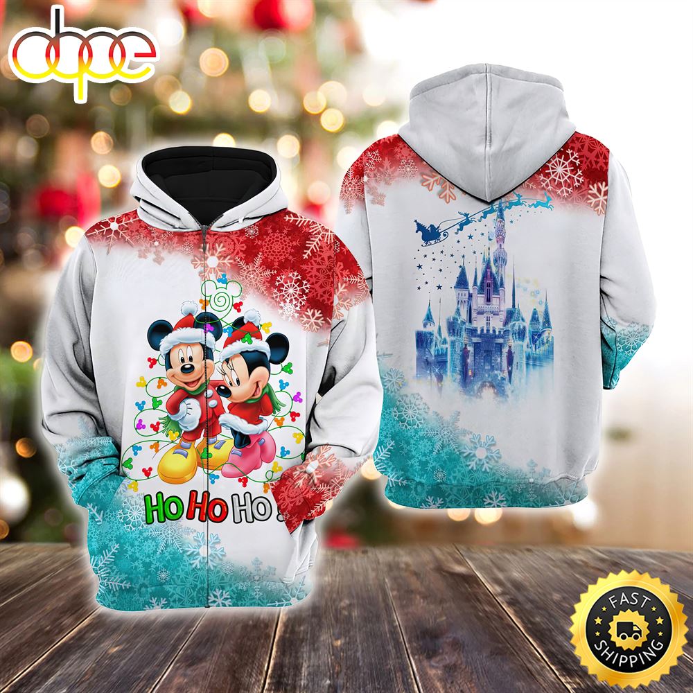 Mickey Amp Minnie Christmas Disney Christmas Hoodie All Over Print Shirts