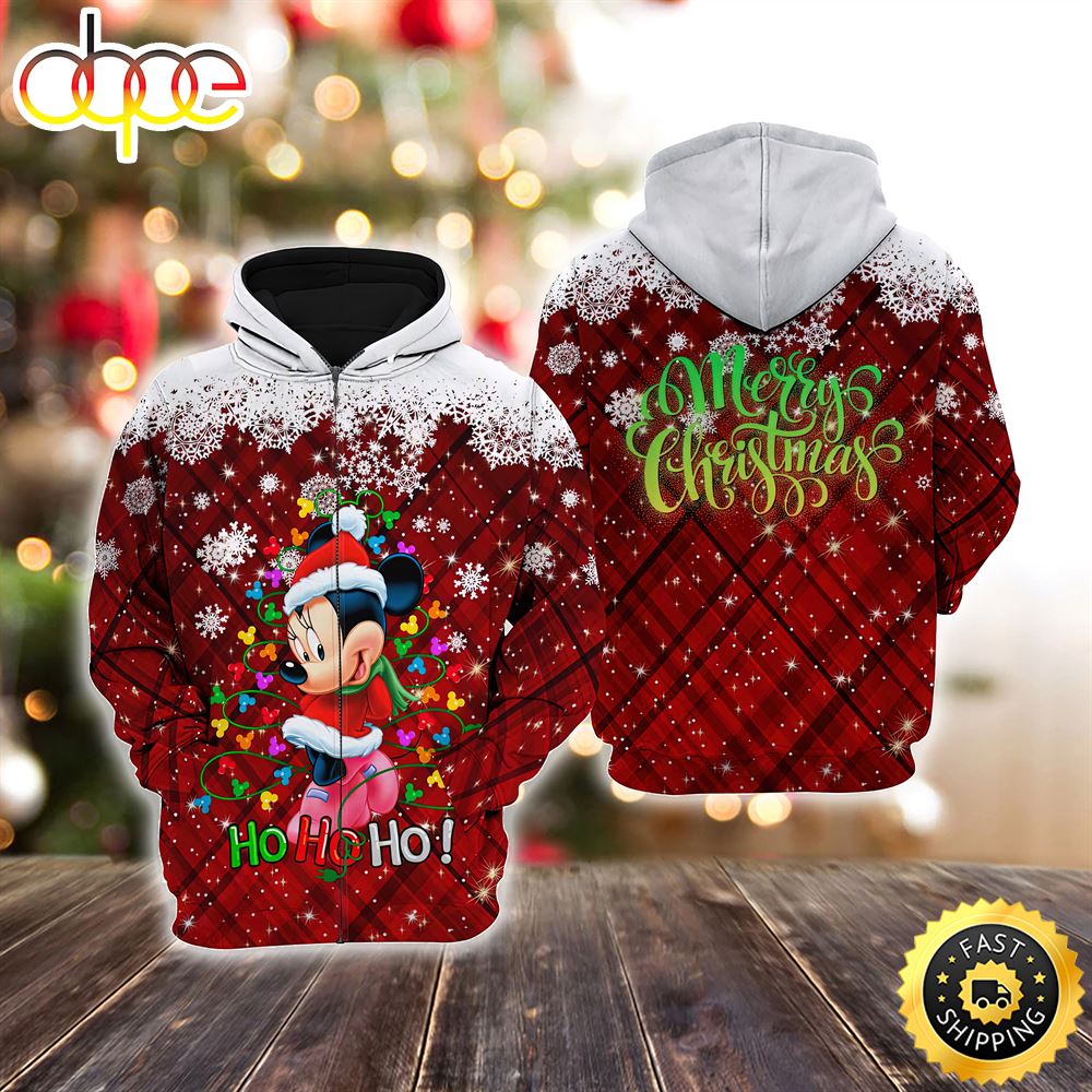 Minnie Mouse Red Christmas Disney Christmas Hoodie All Over Print Shirts