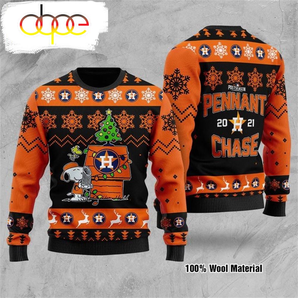 Mlb Houston Astros Snoopy Christmas 3d Wool Sweater